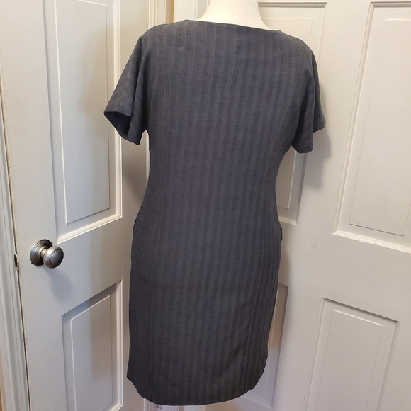 Apostrophe Pinstripe/Herringbone Print Dress Size 12, Classic, Business - Picture 5 of 9